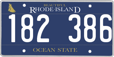 RI license plate 182386