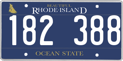 RI license plate 182388