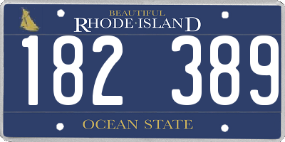 RI license plate 182389