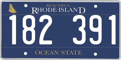 RI license plate 182391