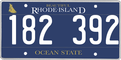 RI license plate 182392