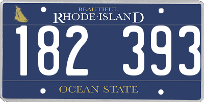 RI license plate 182393