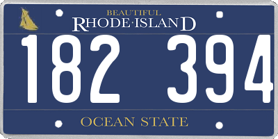 RI license plate 182394