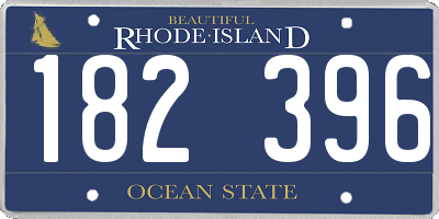 RI license plate 182396