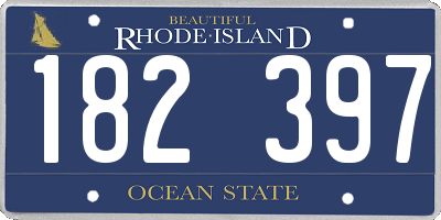 RI license plate 182397