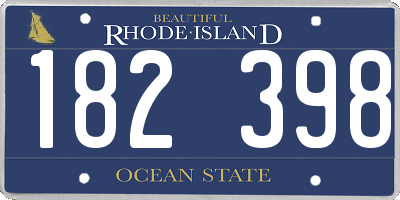 RI license plate 182398