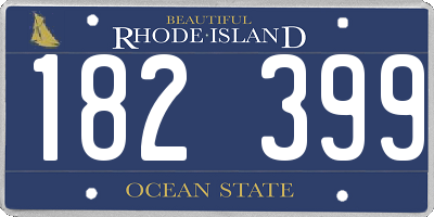 RI license plate 182399