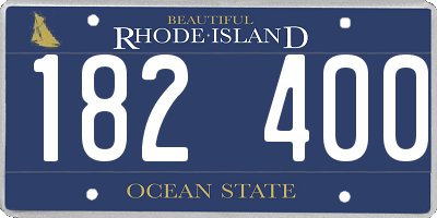 RI license plate 182400