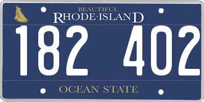 RI license plate 182402