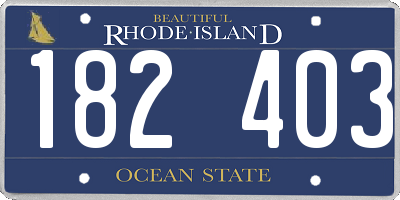 RI license plate 182403