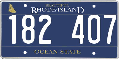 RI license plate 182407