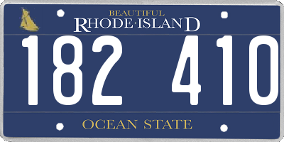 RI license plate 182410
