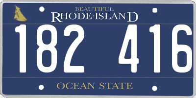 RI license plate 182416