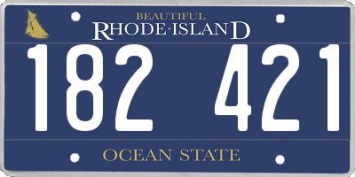RI license plate 182421