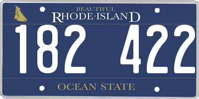 RI license plate 182422