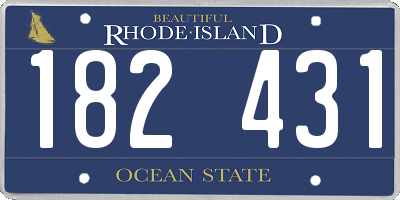 RI license plate 182431