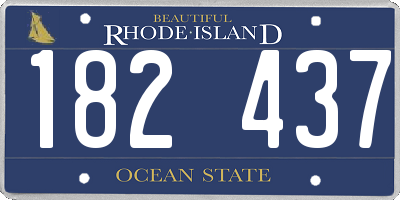 RI license plate 182437