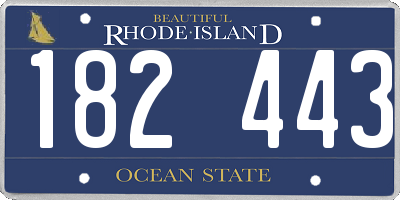 RI license plate 182443