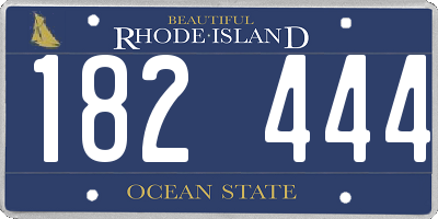 RI license plate 182444