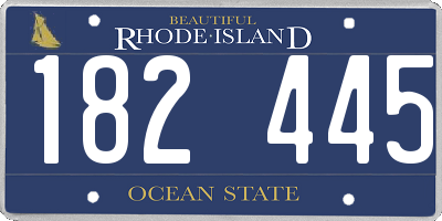 RI license plate 182445