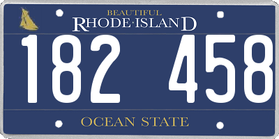 RI license plate 182458