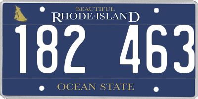 RI license plate 182463