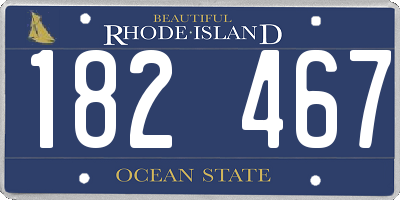 RI license plate 182467