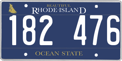 RI license plate 182476