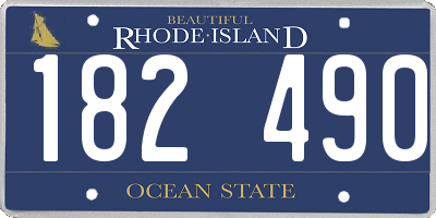 RI license plate 182490