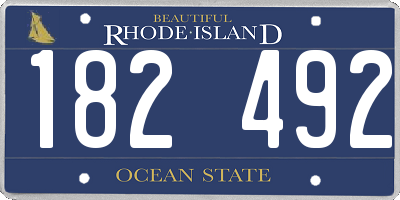 RI license plate 182492