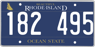 RI license plate 182495