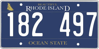 RI license plate 182497