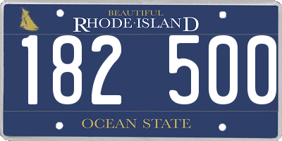 RI license plate 182500