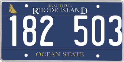 RI license plate 182503