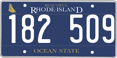 RI license plate 182509
