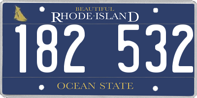 RI license plate 182532