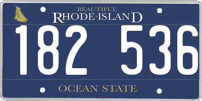 RI license plate 182536