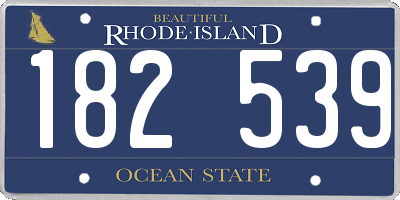 RI license plate 182539