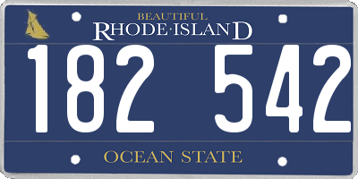 RI license plate 182542