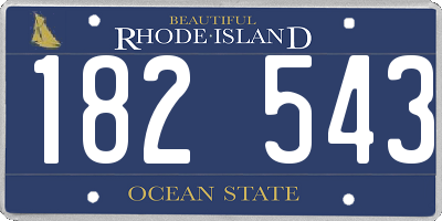 RI license plate 182543