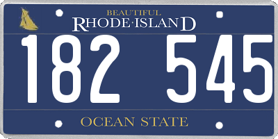 RI license plate 182545