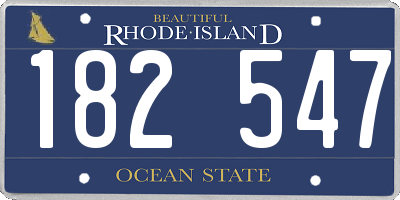RI license plate 182547