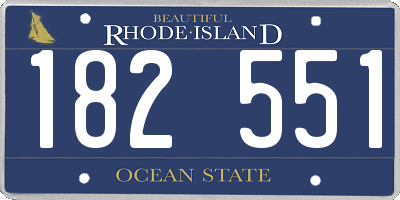 RI license plate 182551