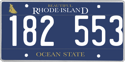 RI license plate 182553