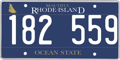 RI license plate 182559