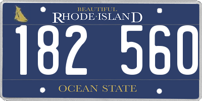 RI license plate 182560