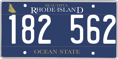 RI license plate 182562