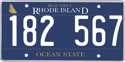 RI license plate 182567