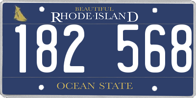 RI license plate 182568