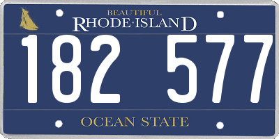 RI license plate 182577